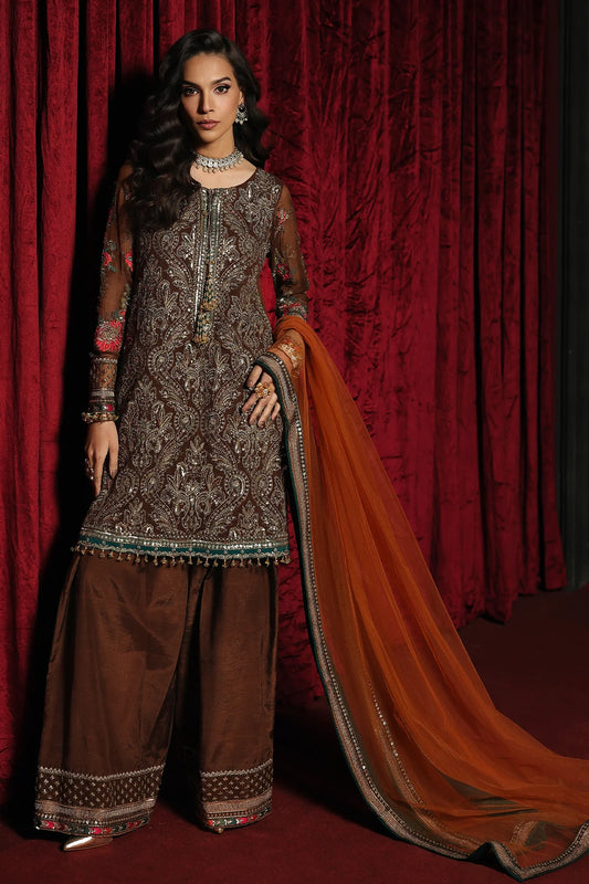 3PC EMBROIDERED DYED CHIFFON CA26-07