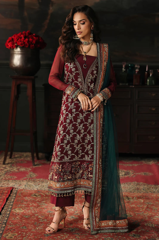 3PC EMBROIDERED DYED CHIFFON CA26-05